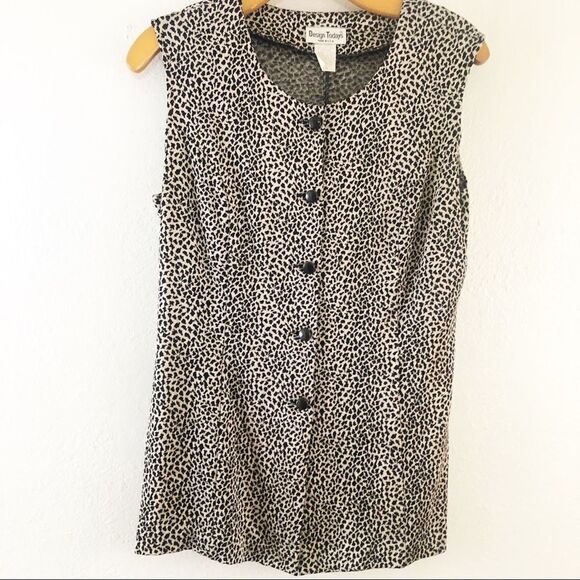 Design Today’s Cheetah print Sleeveless blouse M - Picture 1 of 5